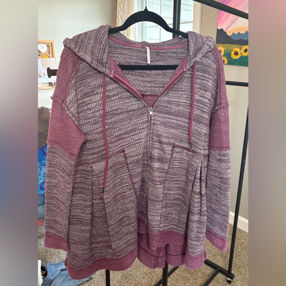 XS Free People Purple Knit Sweater/Hoodie